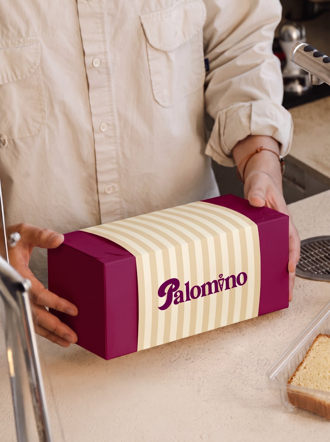 Palomino bakery box on counter display