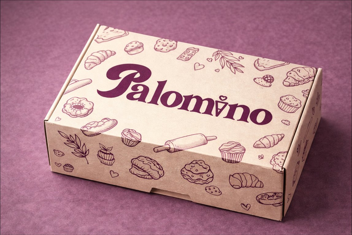 Palomino bakery mailer box design