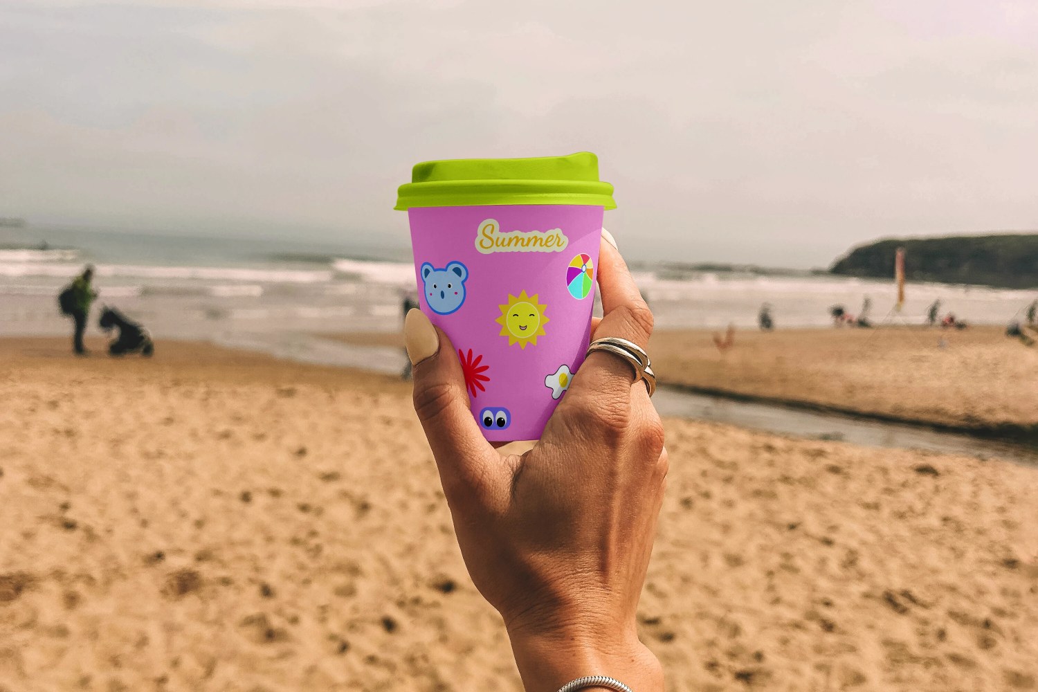 Sticker series beach cup