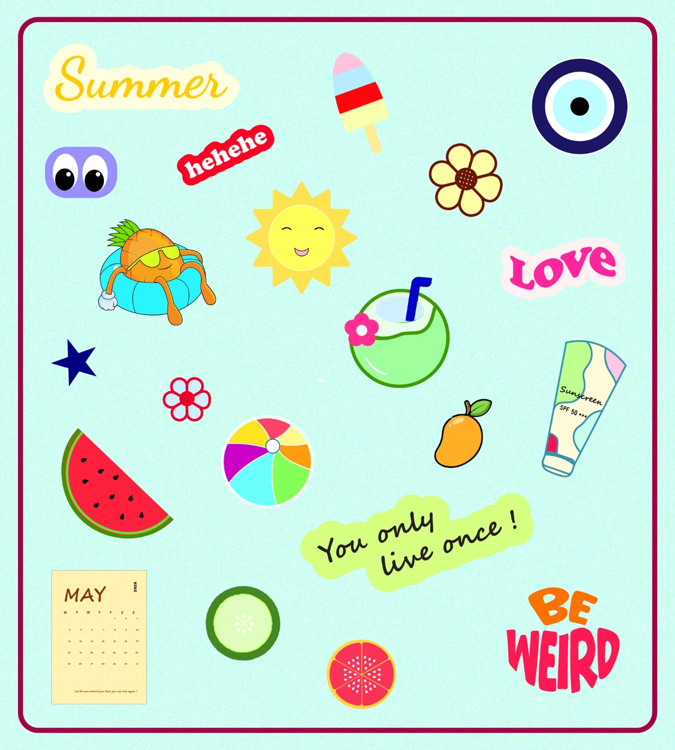 Sticker sheet design, mint