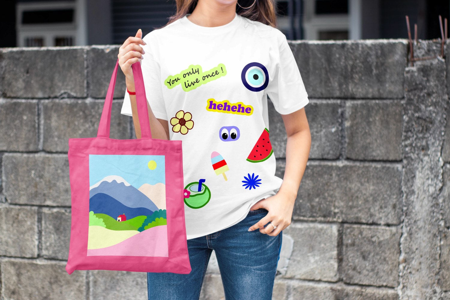 Sticker series branded t-shirt