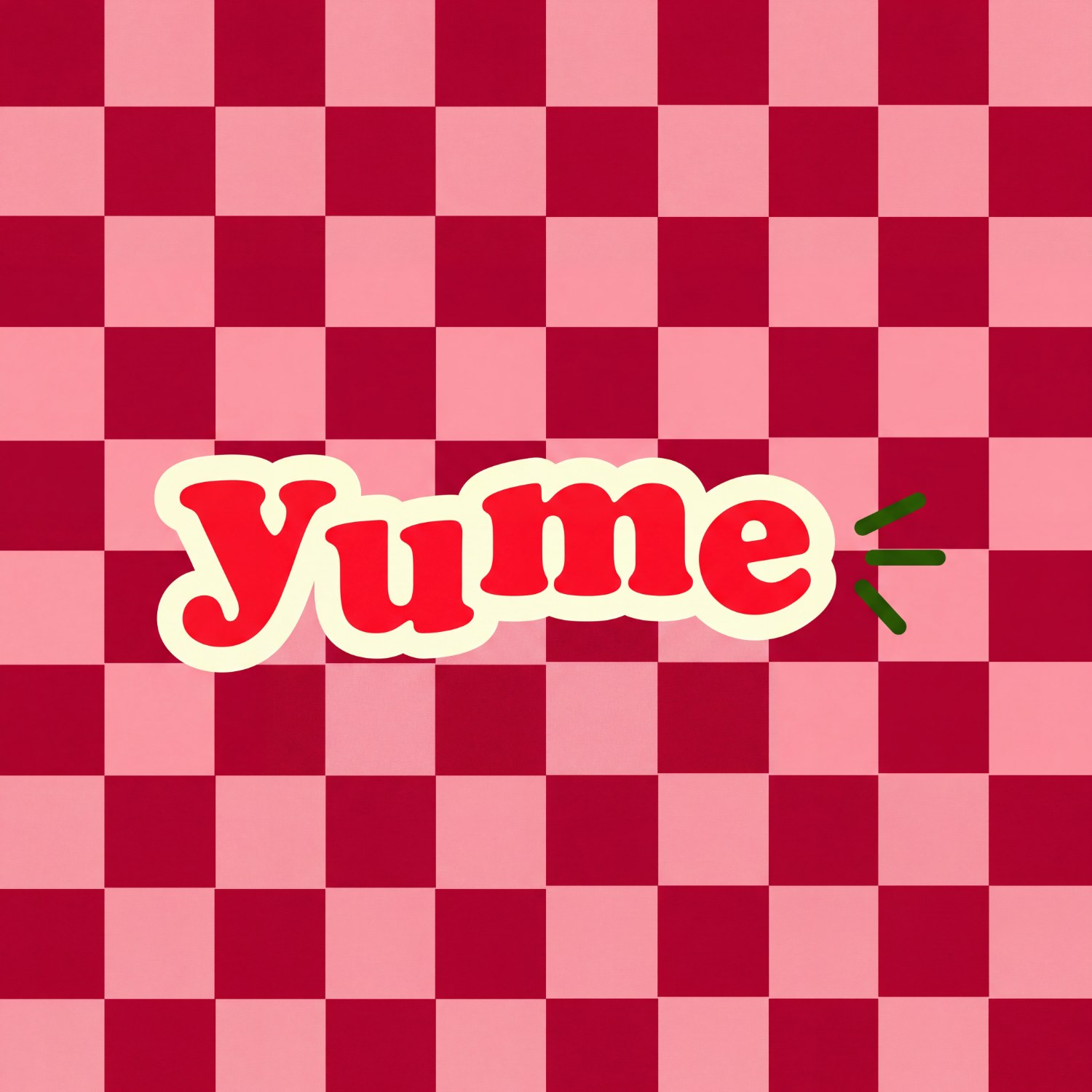 Yume checkered sticker design