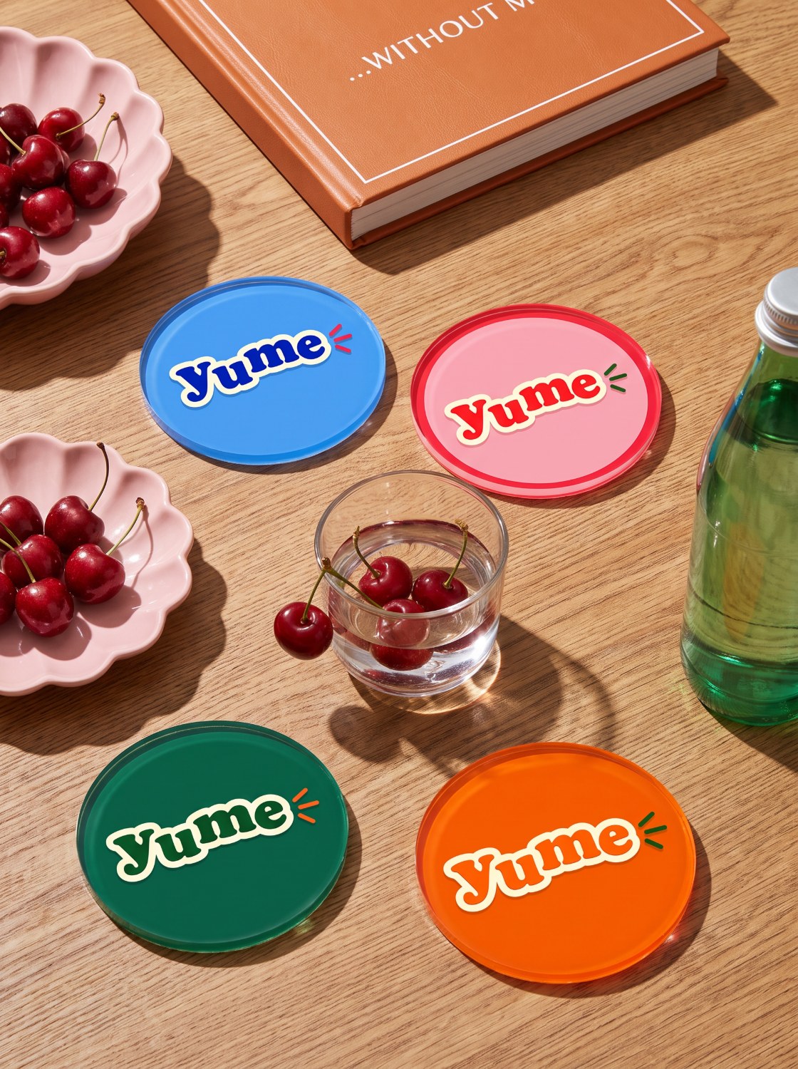 Yume branded coasters